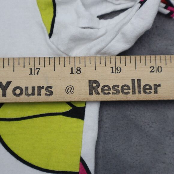 On Fire Shirt Womens L Multicolor Short Sleeve Crew Neck Fringe Hem Tee - Picture 4 of 14